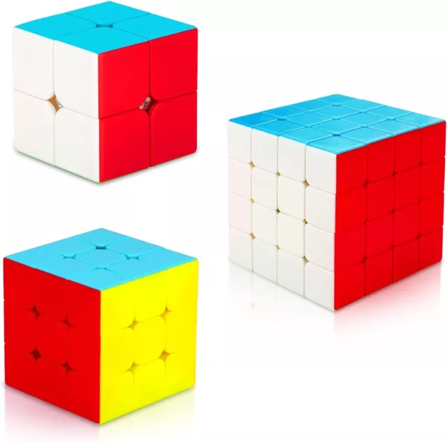 2x2 3x3 4x4 Puzzle toy twist cube Moyu Qiyi 3PCS Stickerless Speed