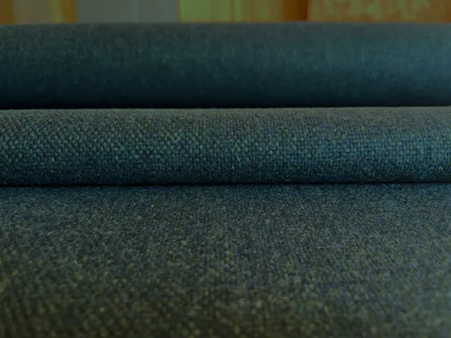 2.25 yds Camira Main Line Flax Hampstead Blue Green Wool Upholstery Fabric MLF53