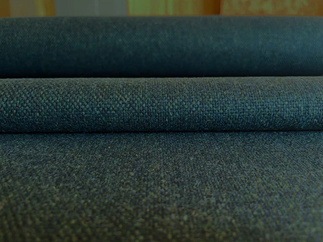 2.25 yds Camira Main Line Flax Hampstead Blue Green Wool Upholstery Fabric MLF53