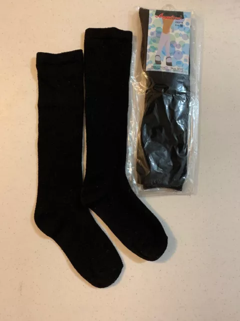 5 Pairs Knee High Lot Uniform School Socks Black, Girls Size 6-8