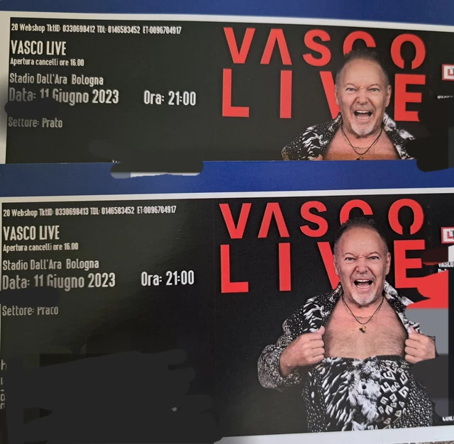 2 biglietti concerto vasco rossi 2023