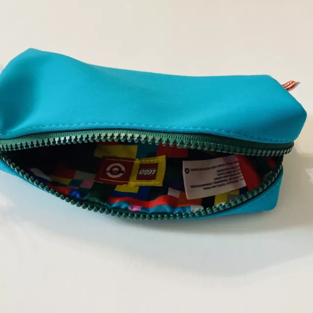 LEGO Collection Target Teal Pencil Case Zipper Closure Side Loop 7" x 4" x 2"