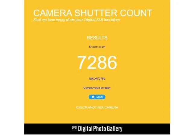 Nikon D750 24.3 MP Digital SLR Camera - shutter count : 7286