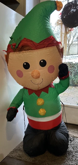 HOLIDAY TIME 4FT TALL ELF AIRBLOWN INFLATABLE OUTDOOR DECOR (Need ...