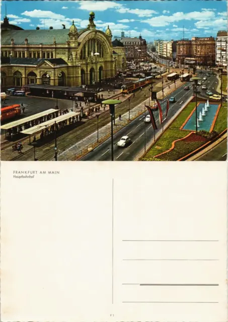 Ansichtskarte Frankfurt am Main Hauptbahnhof VW Käfer Straße 1978