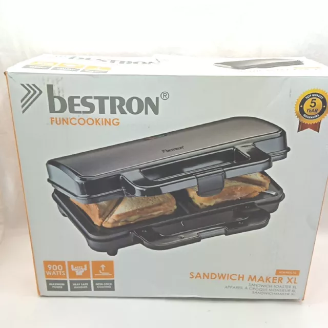 Bestron Sandwichmaker Sandwichtoaster ASM90XLTG, 900W, Antihaftbeschichtet