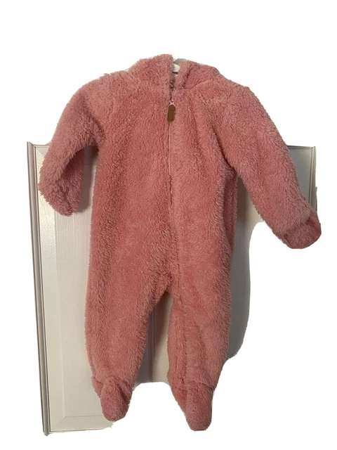 Carter’s Baby Girl 6 Months Pink Fleece 1 Piece Hood w/ Ears