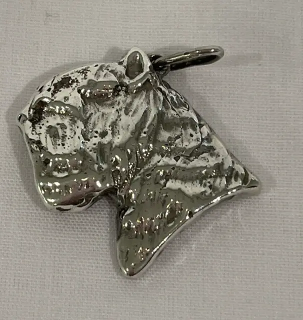 Silver Bouvier des Flandres Necklace Charm Profile