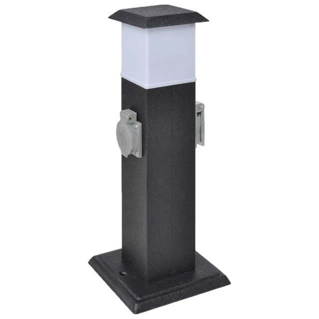 Borne jardin électrique 2 prises avec Lampe W9T1