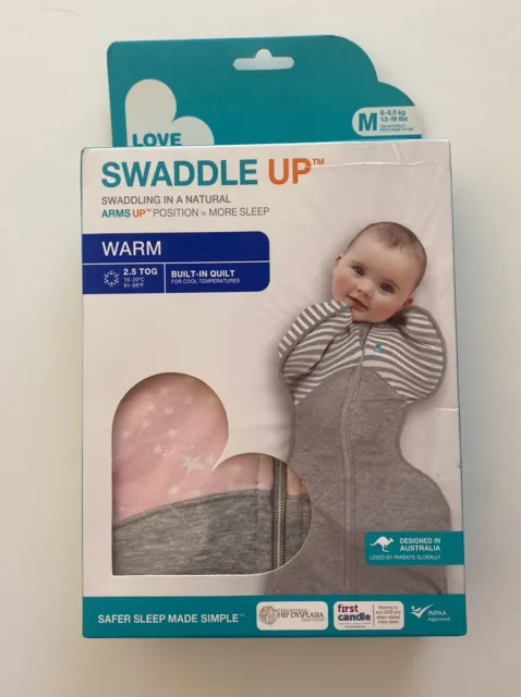 Love to Dream baby size M (3-6 months) Swaddle Up 2.5 tog pink grey, BNWT