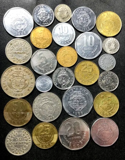 Old Costa Rica Coin Lot - 1935-PRESENT - 26 Excellent Coins - Lot #B27