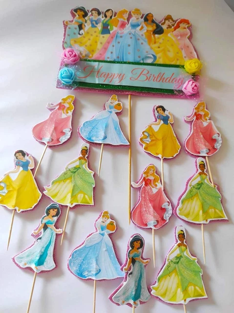 DISNEY PRINCESS CAKE Topper & Cupcake toppers Kids Birthday Party ...