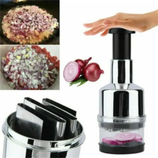 Manual Hand Press Garlic Onion Chopper Fruit Cutter Vegetable Food Processor
