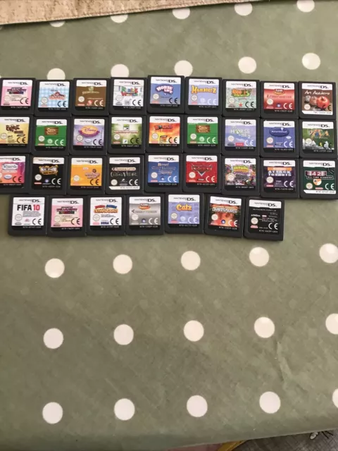Nintendo DS DSI 3DS  Huge 34 Cartridge Bundle ALL TESTED COOKING MAMA DISNEY