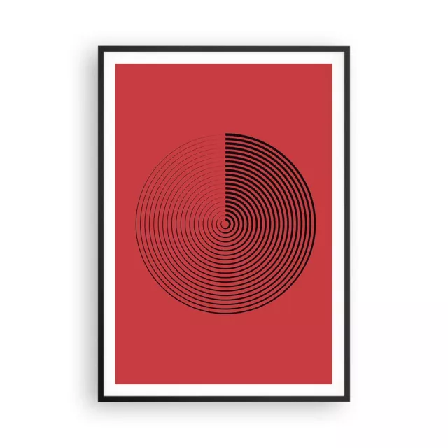 Cuadro Poster de Pared 70x100cm P�ster Marco Minimalismo Rueda L�neas Wall Art