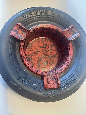 Vintage Good Year Poly Steel Red Bakelite Advertising Tire Ashtray D47