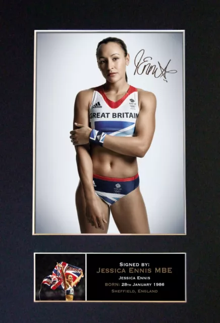 #266 JESSICA ENNIS Reproduction Signature/Autograph Mounted Signed Photograph A4