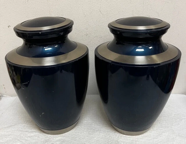 lot 2 modern moonlight blue cremation keepsake urn 9"