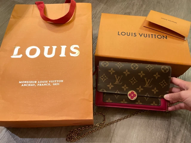 LOUIS VUITTON Monogram Flore Chain Wallet AUTHENTIC