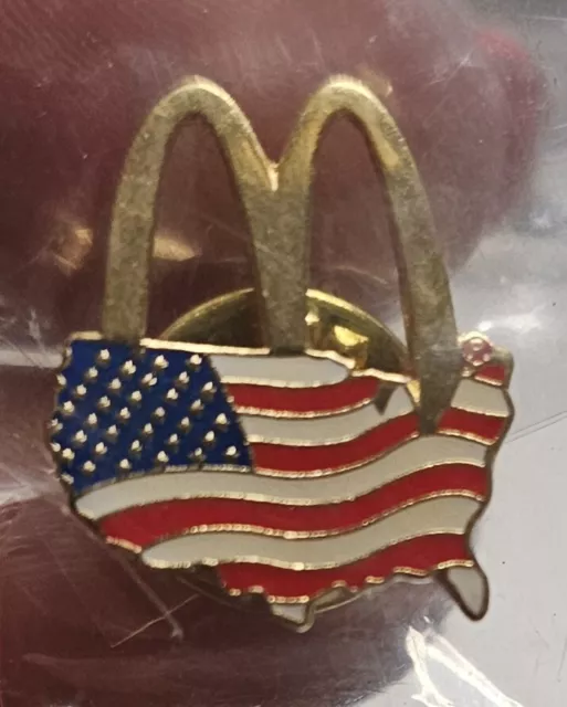 Mcdonalds Arches Over America Employee Pin Lapel Hat Apron New In Bag Vintage US