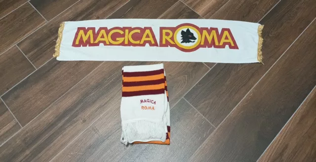 Due Sciarpa Scarf Vintage Bufanda  Football Calcio As Roma Italia