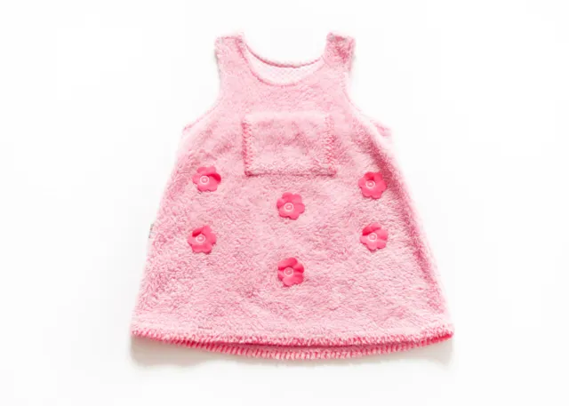 Girls Dress – Pink with flowers – 12-18 months