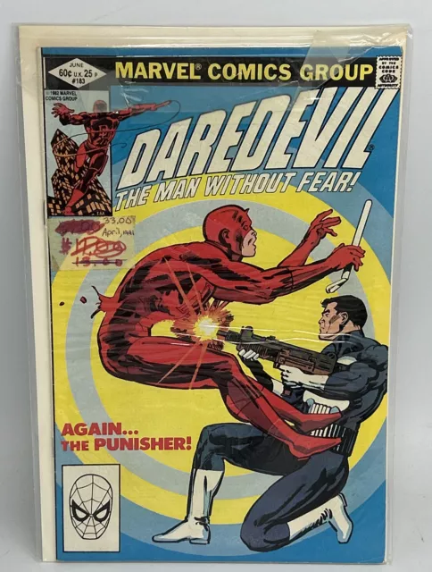 Daredevil #183 - 1st Punisher Battle Miller Marvel Comics 1982 Vintage