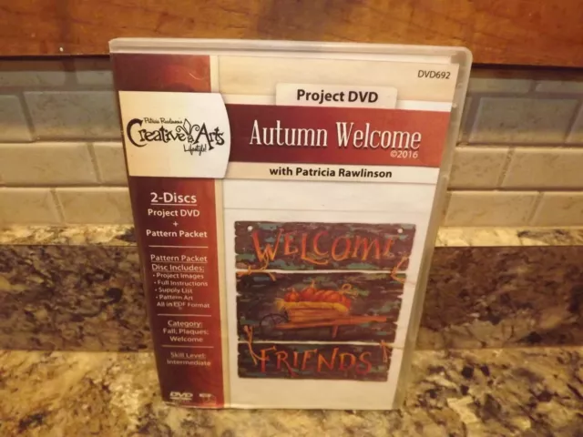 DVD de cómo pintar artesanalmente Patricia Rawlinson, bienvenida de otoño, artes creativas, patrón