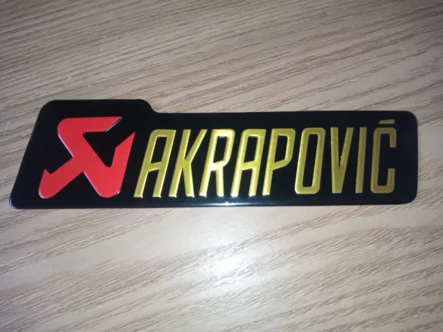 AKRAPOVIC Aluminium Heat Proof Exhaust Sticker / Badge / Decal 150MM X40MM