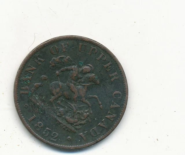 D5104 1852 Half Penny  Bank Token Bank Of Upper Canada