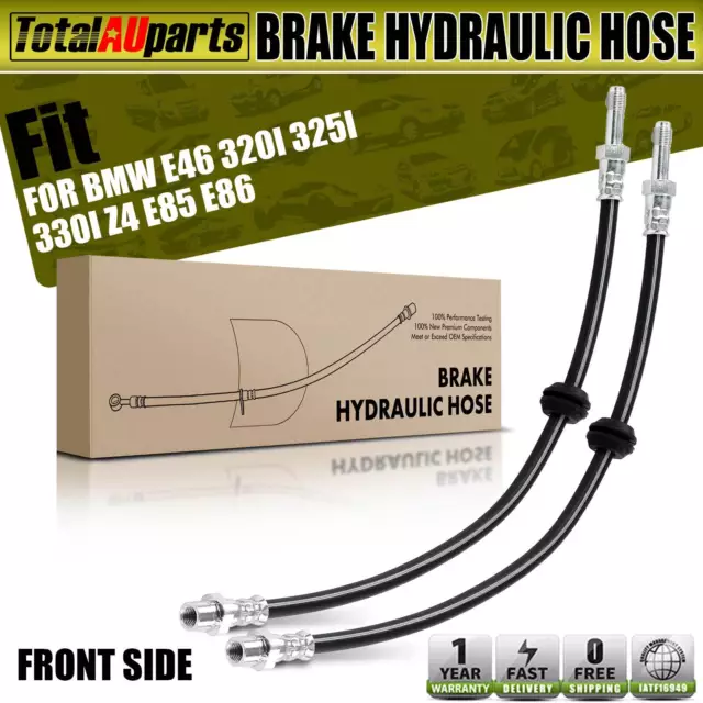 2x Front Brake Hydraulic Hose Line for BMW E46 318i 320i 325i 330i E85 E86 Z4