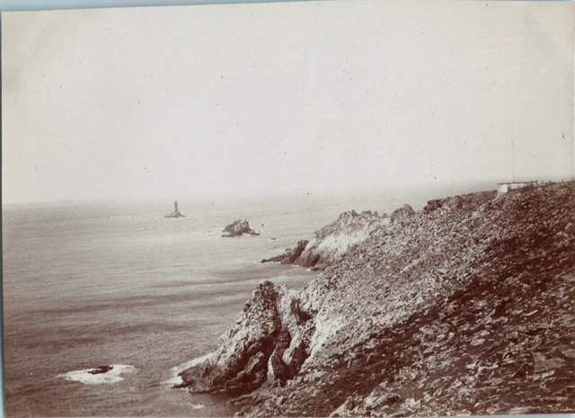 France, Pointe du Raz, vintage citrate print, circa 1900 vintage print, Ti