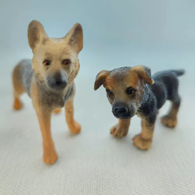 German Shepherd dog Figures miniature Schleich Bullyland 2" plastic Toy Animal