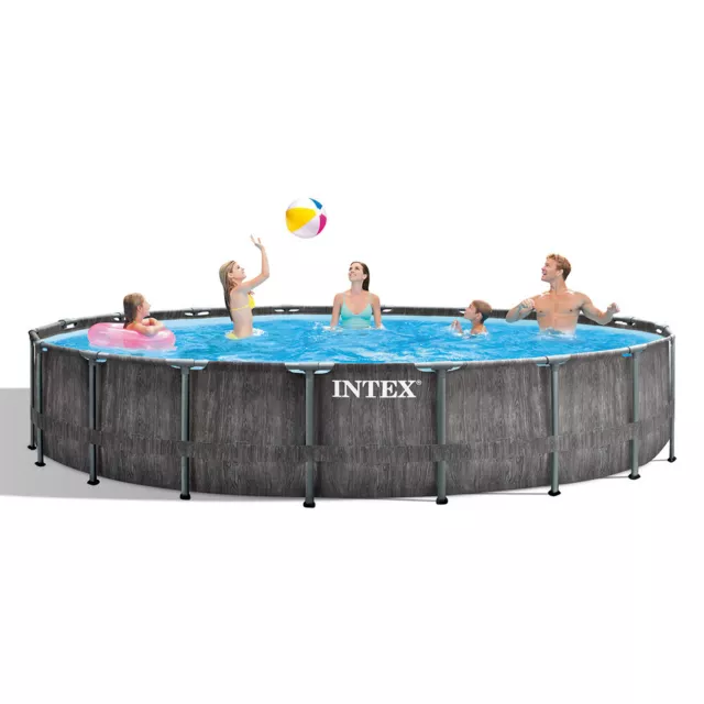 Piscina Intex 26744 Prism Frame Greywood Fuori Terra Rotonda 549x122