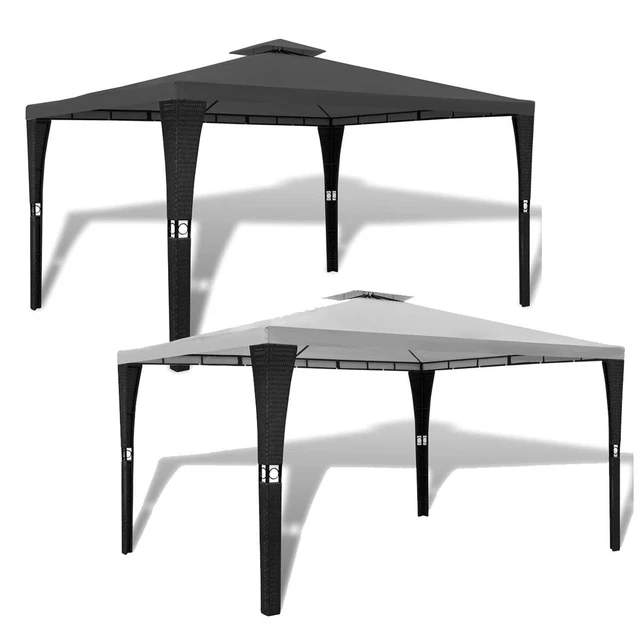3x4 4x4 m Gartenpavillon mit Dach Pavillon Poly Rattan Gazebo Festzelt Partyzelt