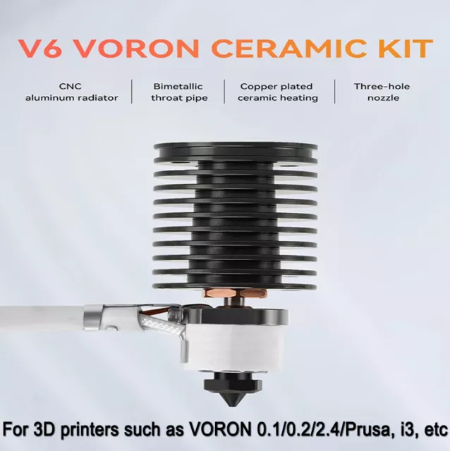 24V 60W V6 Hot End Ceramic Kit for Voron 0.1/0.2/2.4/Prusa i3 SD Printer