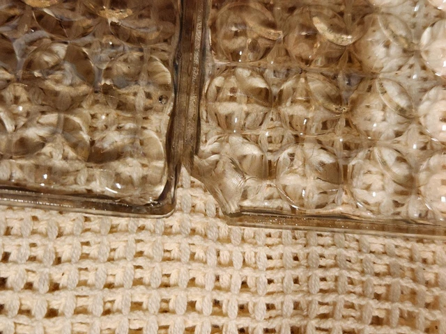 3 - antique glass prism tile.  Bubble pattern 2