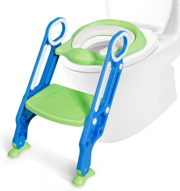 Scaletta Gradini Vasi Riduttore WC per Bambini, Sedile Imbottito, Gradini Antisc