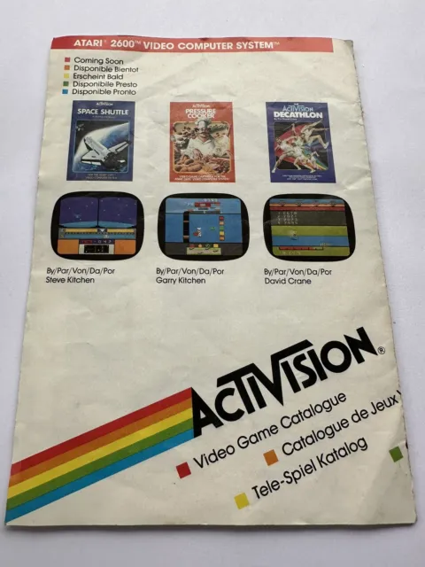 Vintage Atari 2600 Video Computer System Activision Catalogue Of Games 1982