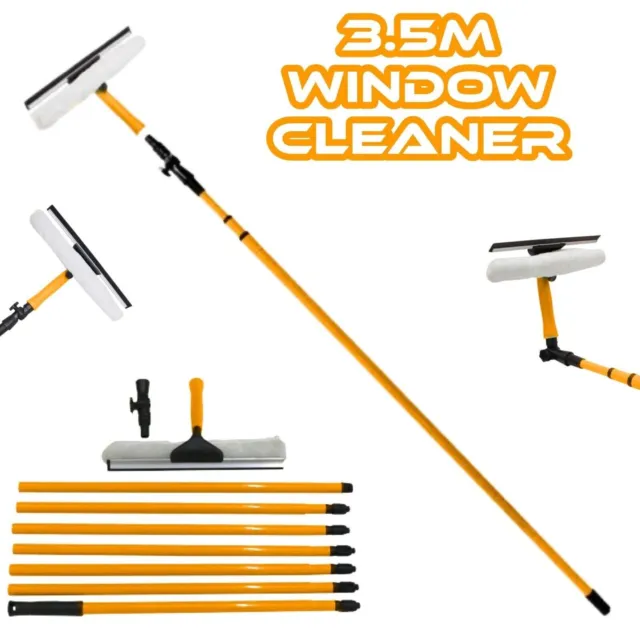 Large Telescopic Window Cleaner Extendable Cleaning Brush Wash Head Squeegee