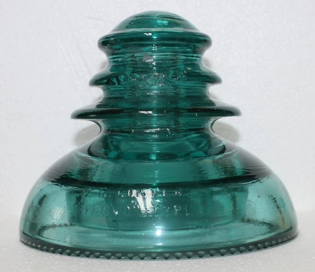 Aqua Cd 283 V.g. Converse “Provo” Type Patent May 2 1893 Glass Insulator