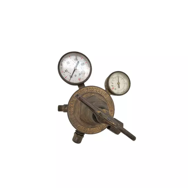 Vintage Victor Equipment San Francisco Chicago Regulator Gas Gauge Brass