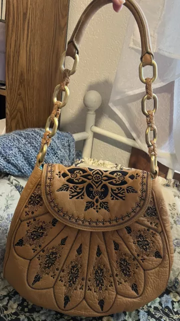 ISABELLA FIORE FLORAL Embroidered Stitched MGPPG Flap Handbag