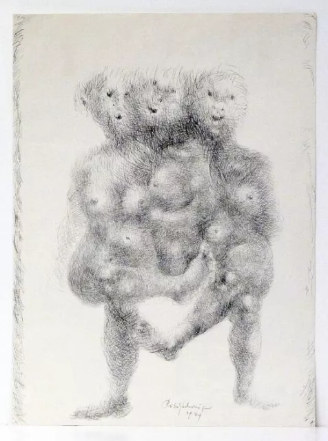 Rudolf SCHWAIGER, DreiFigur - Zeichnung - Tusche aus 1979
