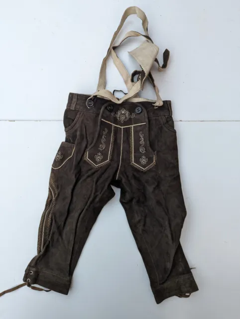 Pantaloni in pelle vintage Isar Trachten pantaloni in pelle tedeschi pantaloni ragazzi 122 età 6 7