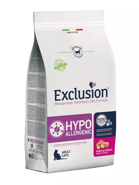 Exclusion Hypoallergenic Crocchette Gatto Croccantini Cibo Secco Per Gatti 1,5Kg