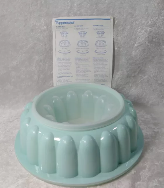 Anillo de hielo moldeado de colección Tupperware 3 piezas verde como nuevo 1201,1202,1203 con papel nuevo de lote antiguo