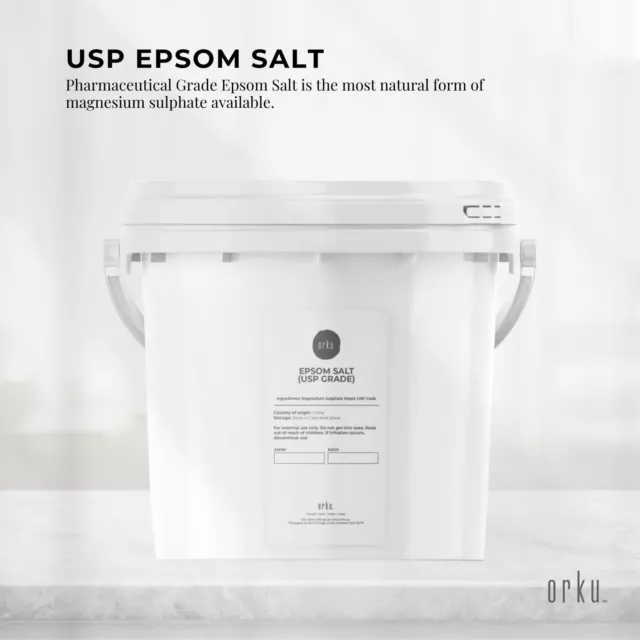 5kg USP Epsom Salt Pharmaceutical Grade - Tub Magnesium Sulfate Bath Salts 3