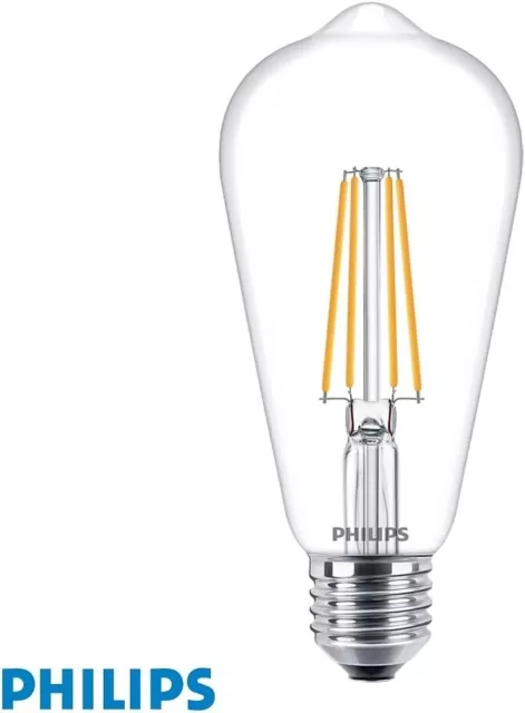 Philips Vintage Filament LED Bulb 7W(60W) ES E27 ST64 Clear Warm 2700K NonDim