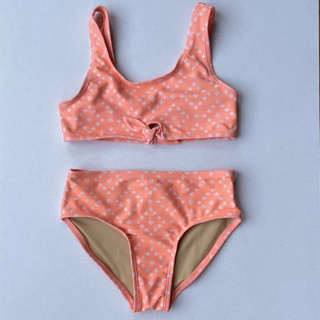 Old Navy Girls Tie-Front Bikini Swim Set Size S (6-7) Coral
